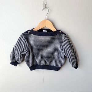 Vintage Cropped Striped Pullover Sweatshirt 2T